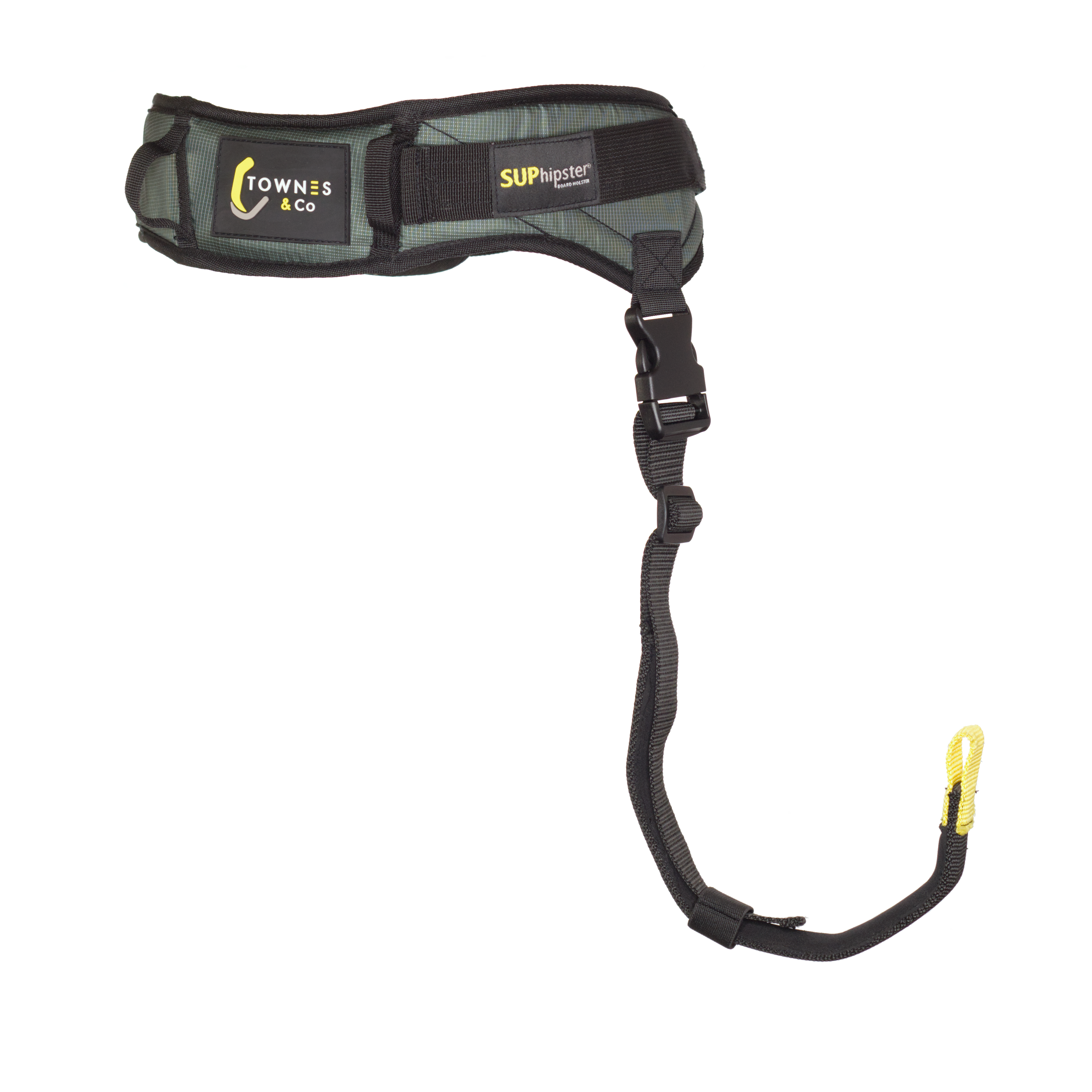 The SUP Hipster paddle board carrier.
3 Piece Package: Board Carrier, Paddle Straps, Phone bag - Townes &amp; Co 